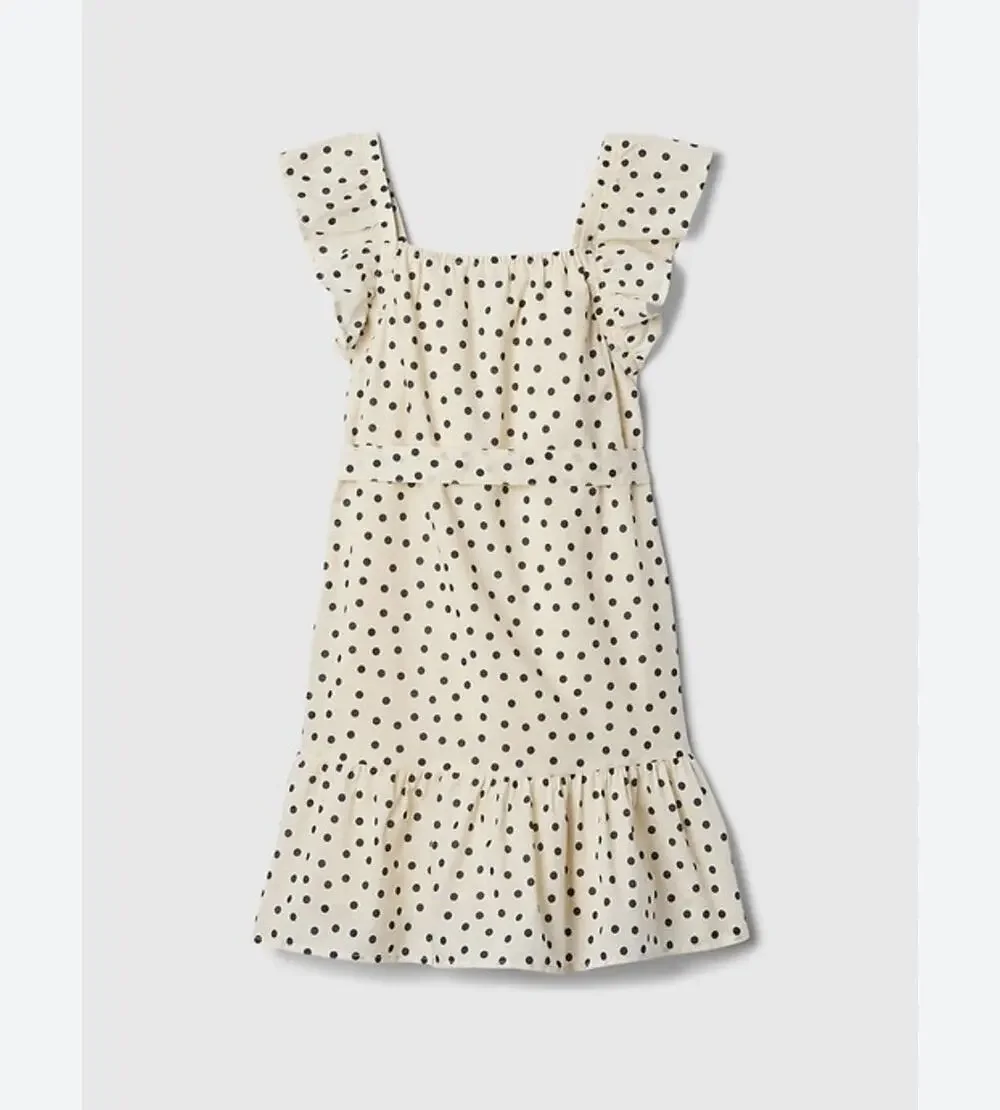 Gap Kids Squareneck Flutter Sleeve Dress Polka Dots Girls Large